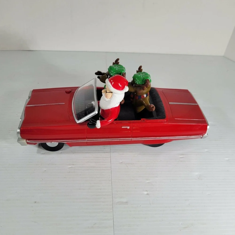 GEMMY‎ Christmas Low Rider Red Impala Car w/ Santa & 2 Reindeer Animated Musical